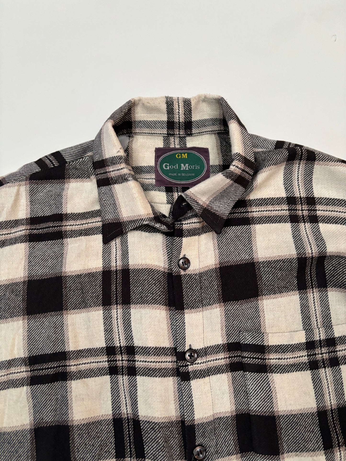 beige/bruin/zwart hemd (M/L)