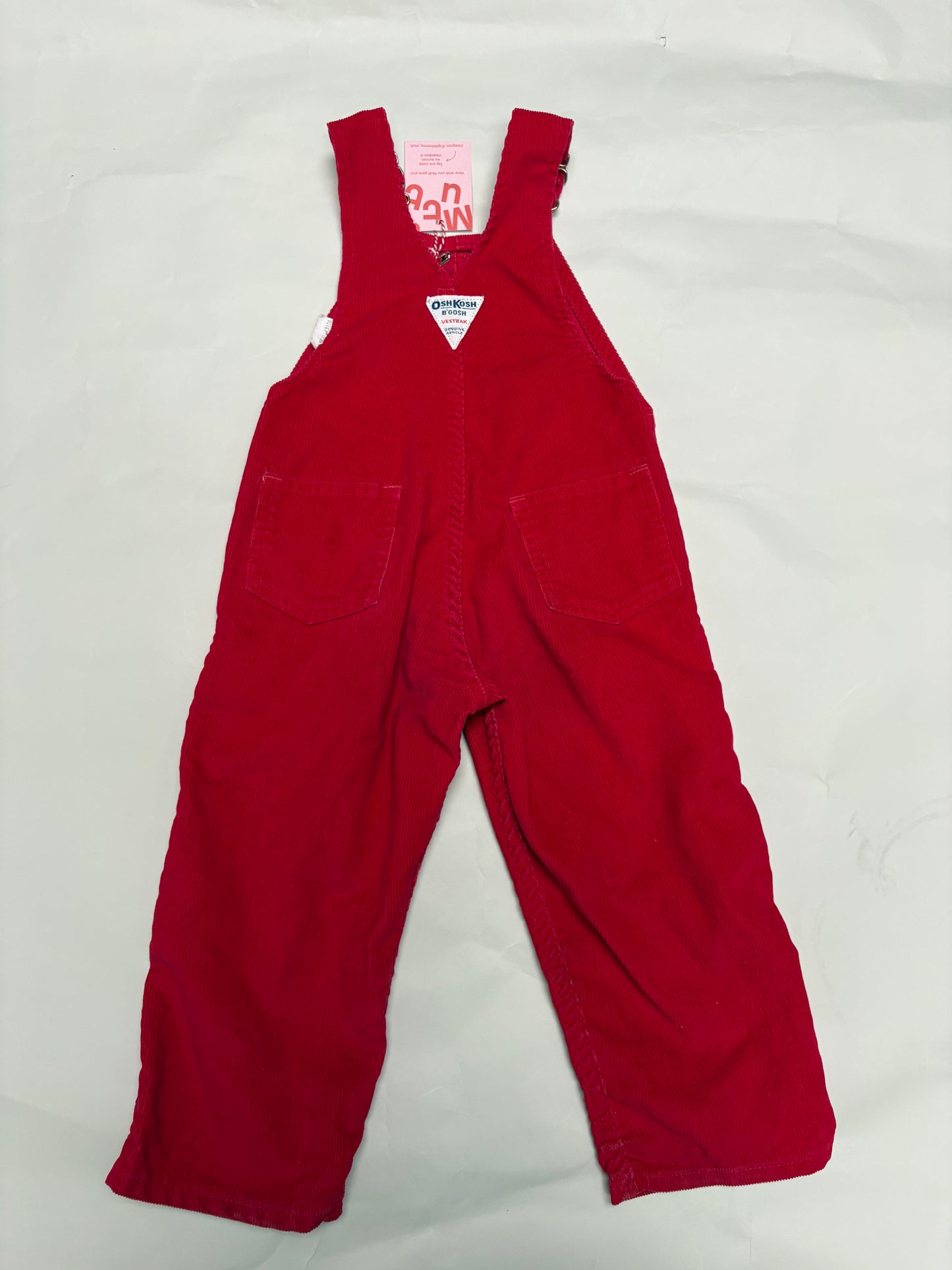 rode velours OShkosh salopette (3/4 jaar)