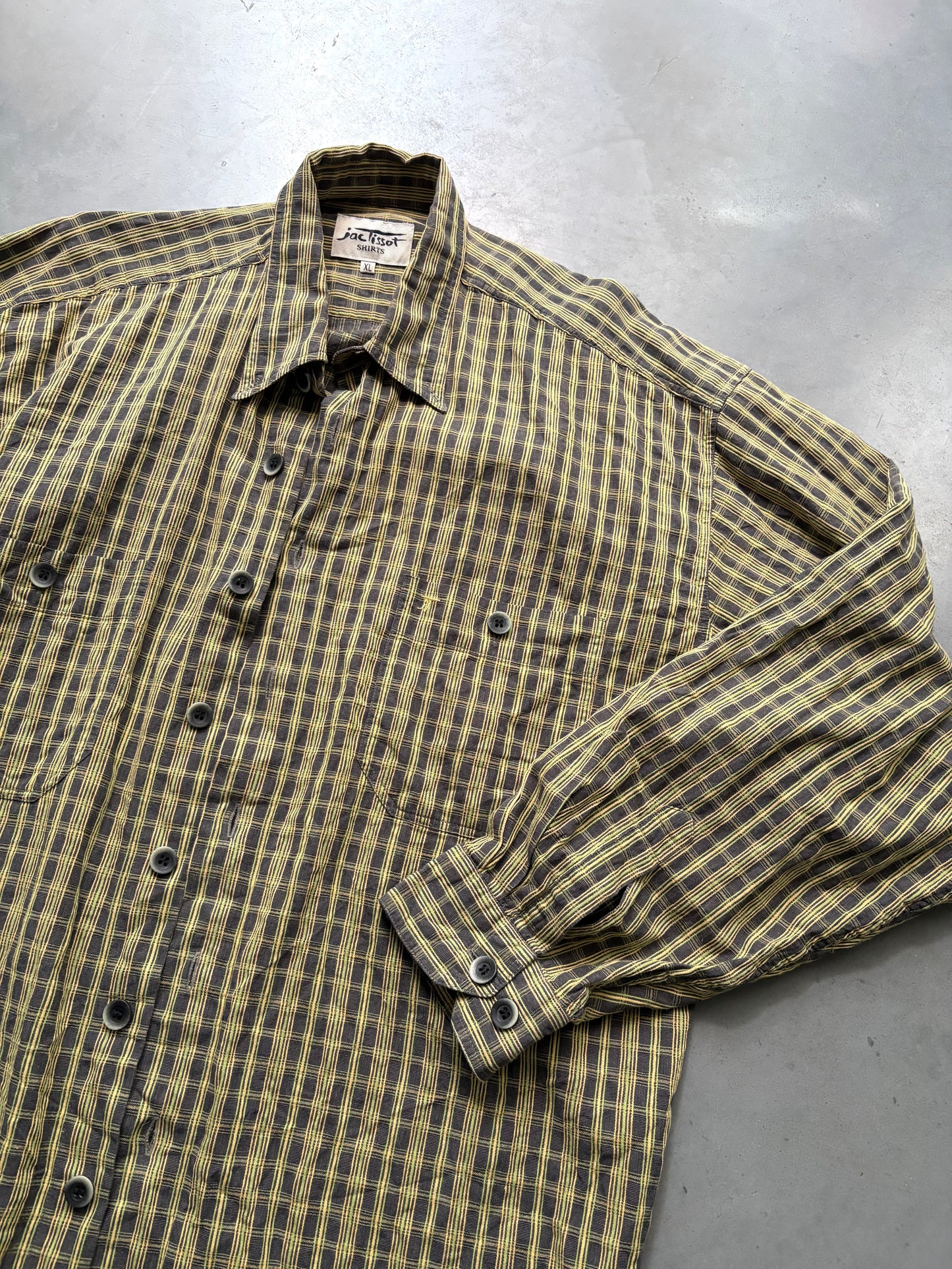 geel hemd met ruitjes (M-XL)