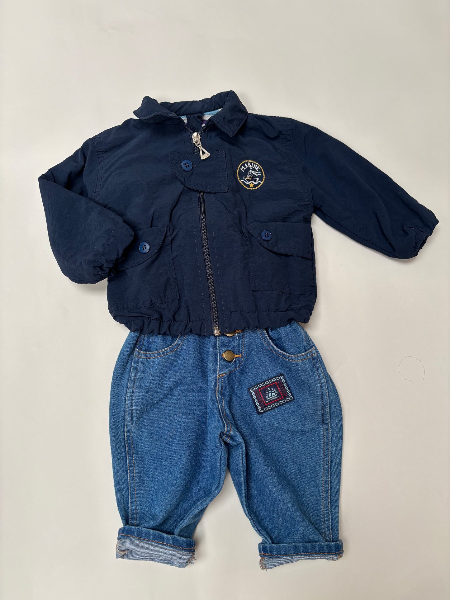 Salopette jeans baby (3/6 mnd)