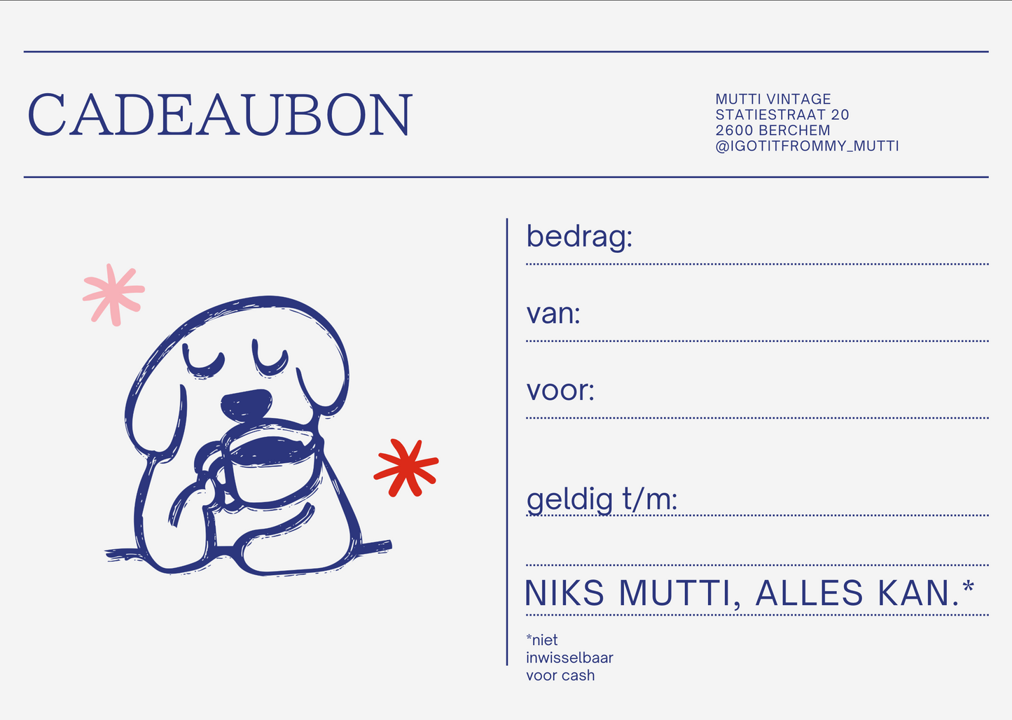 TUTTI MUTTI cadeaubon