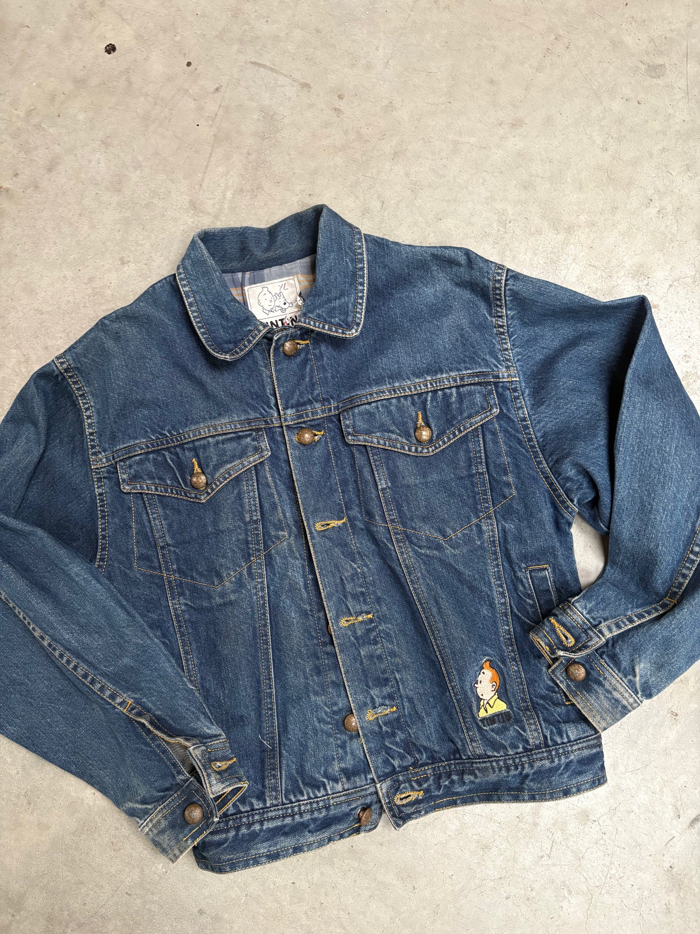 jeansjas Kuifje/Tintin (8/10 jaar)