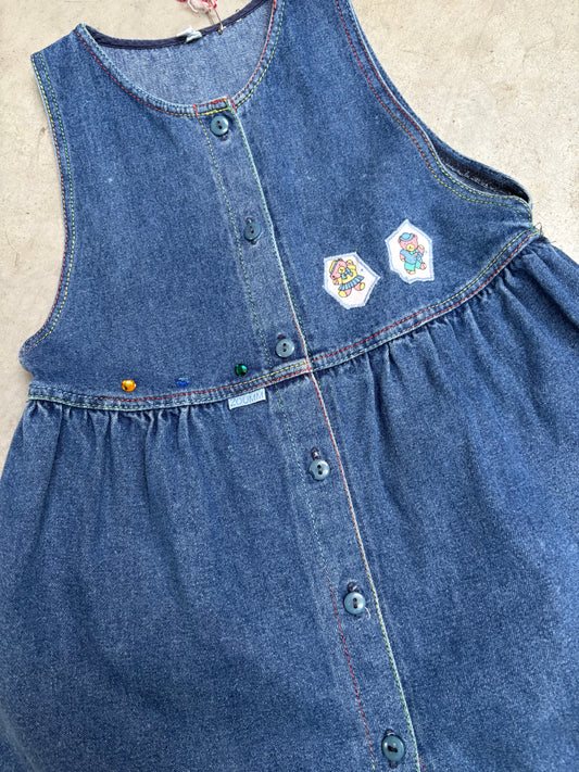 Jeansjurk beertjes (4/5 jaar)