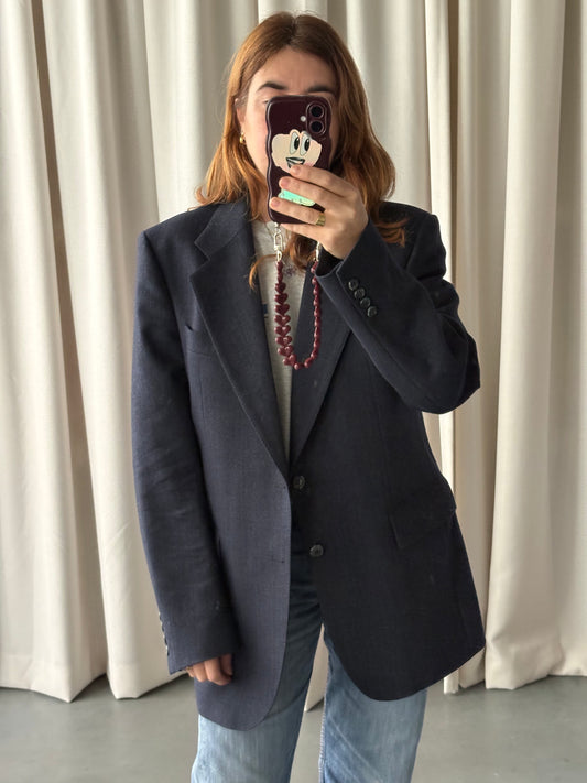wollen blauwe blazer (M)