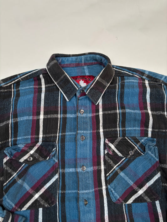 blauw/zwart/bordeaux hemd (L)