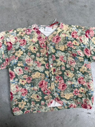 doorstikte jasje met bloemen (18 mnd)