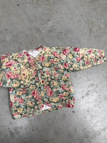 doorstikte jasje met bloemen (18 mnd)