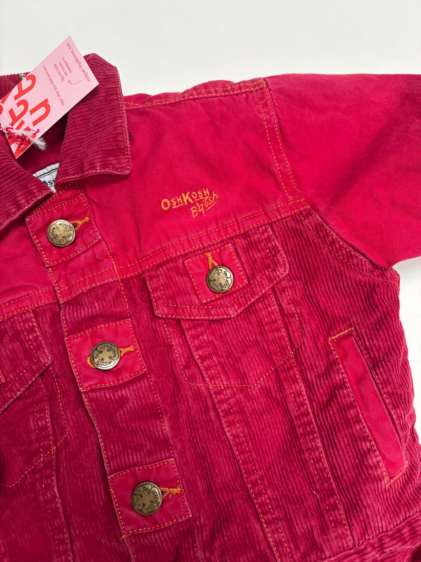 Velours jasje oshkosh (9/12 mnd)