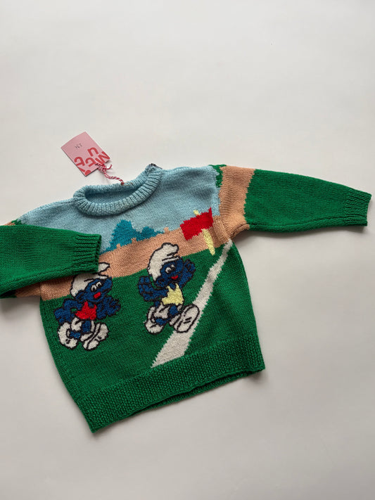 knit smurfen (maat 92)