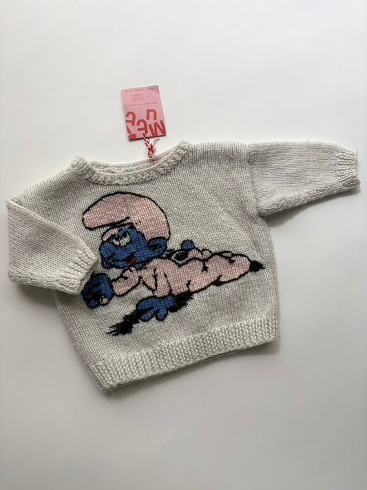 baby knit babty smurf (maat 62)