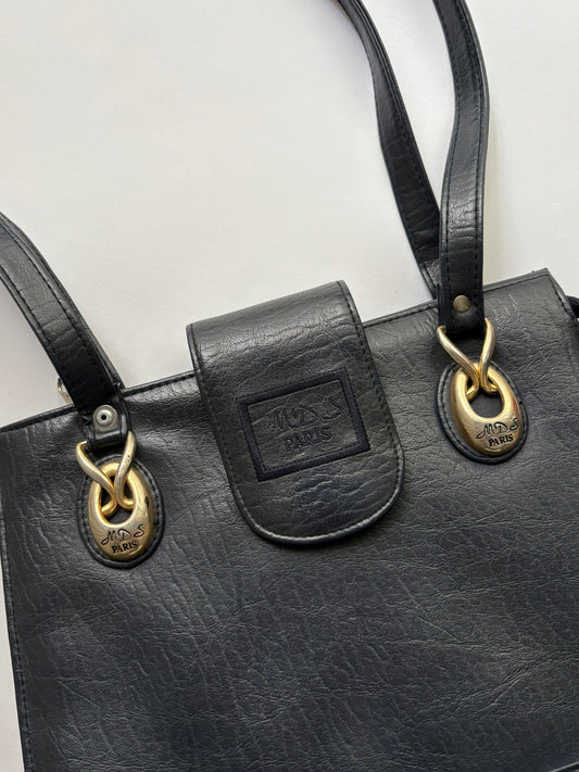 donkerblauwe handtas