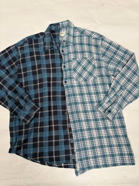 mixed plaid shirt (M/L)